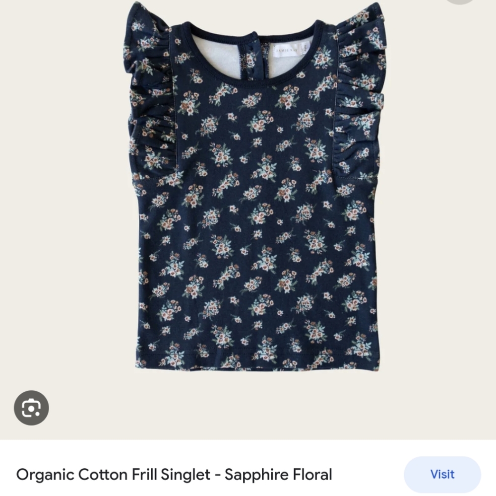BNWT Jamie Kay Frill Singlet Sapphire floral Size 10